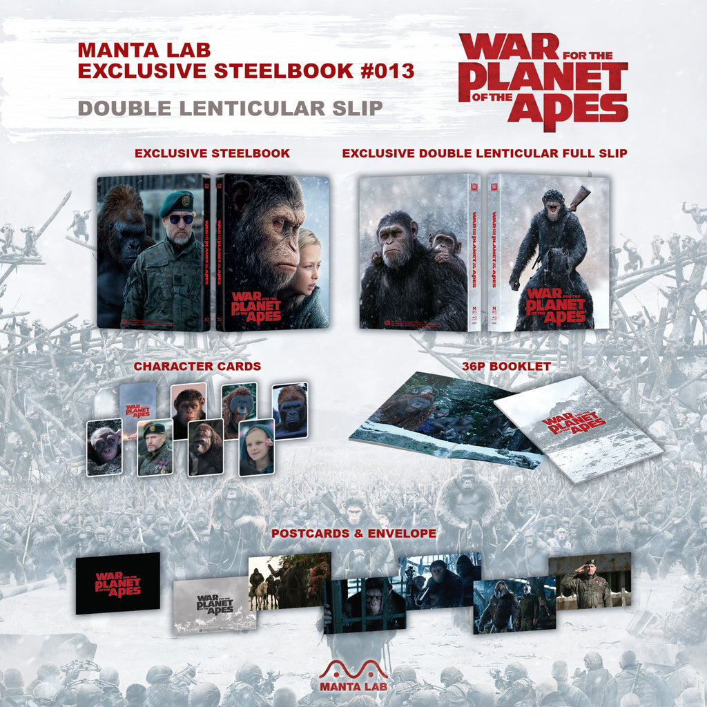[ME#13] War For The Planet of The Apes Steelbook (Double Lenticular Full Slip)(2D+3D)