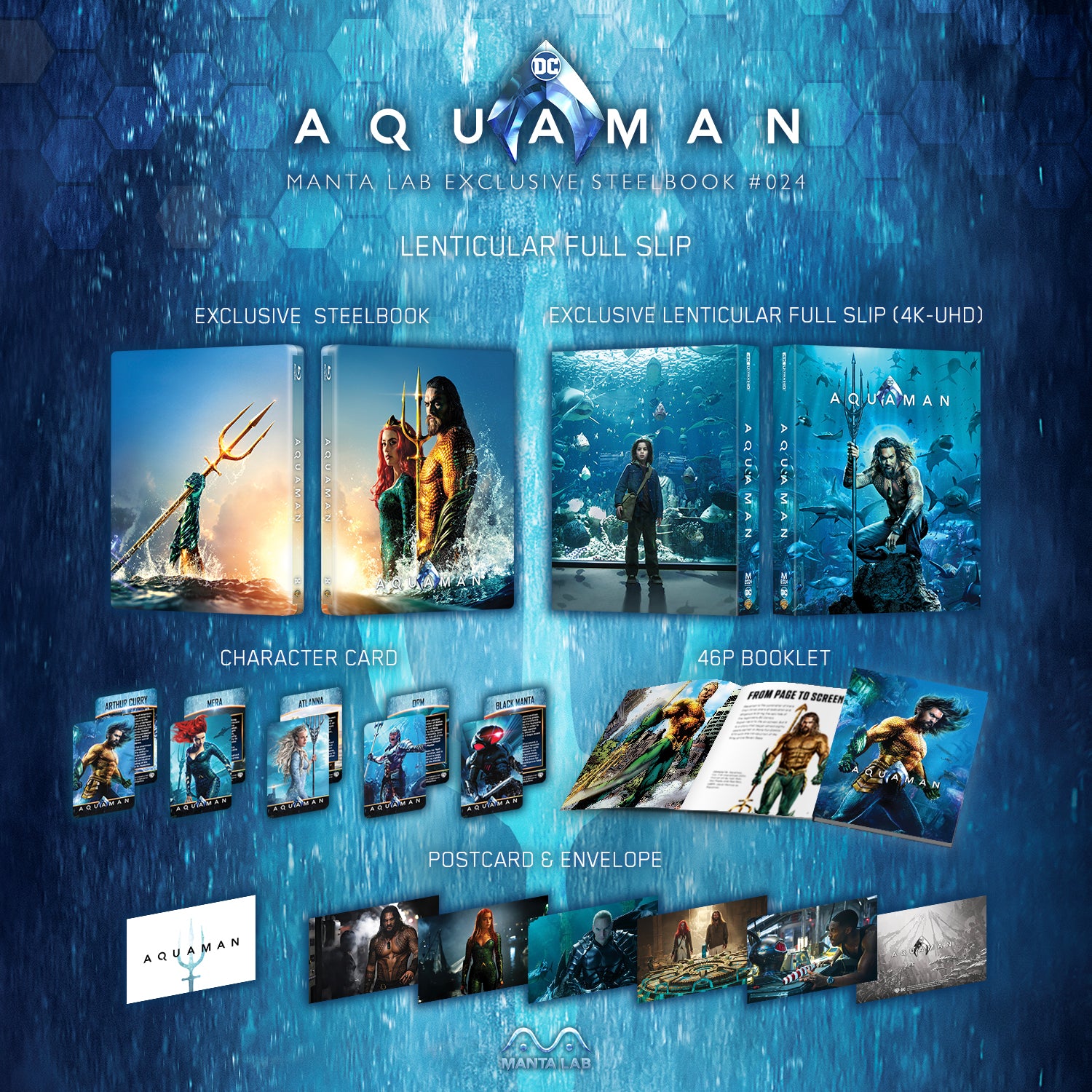 ME#24] Aquaman Steelbook (Lenticular Full Slip)(2D+4KUHD) - Manta Lab